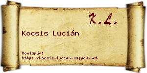 Kocsis Lucián névjegykártya